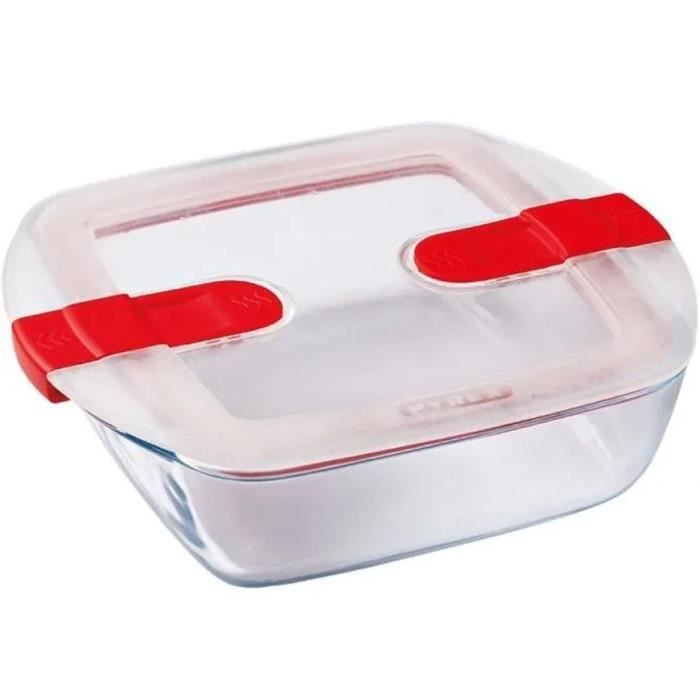 PYREX - COOK & HEAT - Square glass box with lid 20 * 17 cm