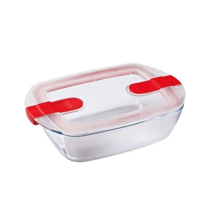 PYREX - COOK & HEAT - Rectangular glass box with lid 28 * 20 cm