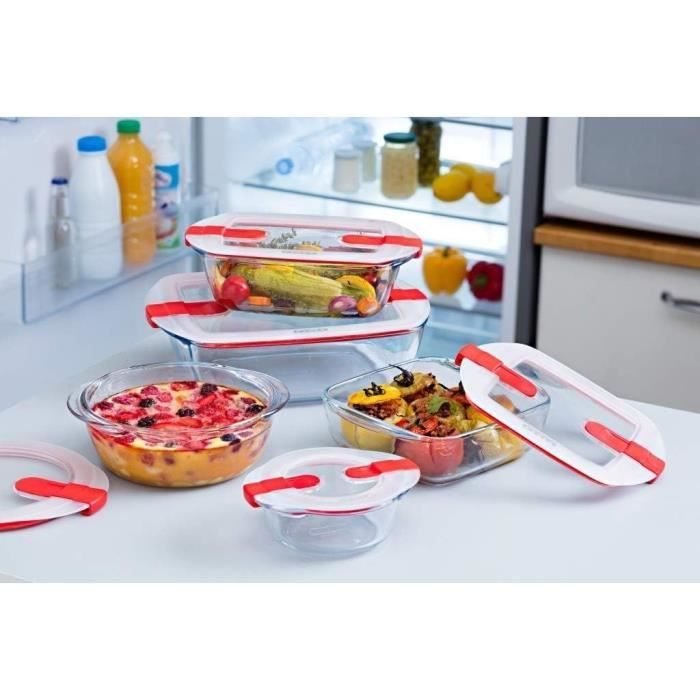 PYREX - COOK & HEAT - Rectangular glass box with lid 28 * 20 cm