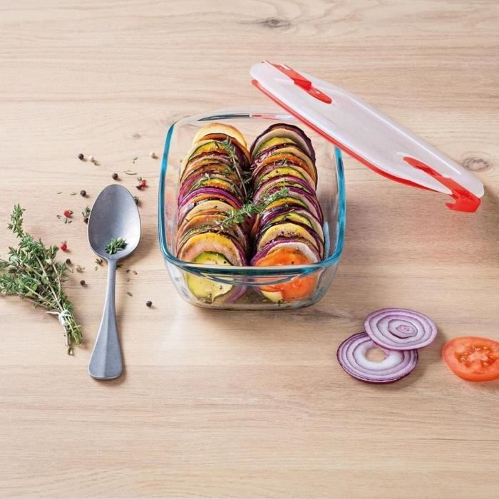 PYREX - COOK & HEAT - Rectangular glass box with lid 17 * 10 cm