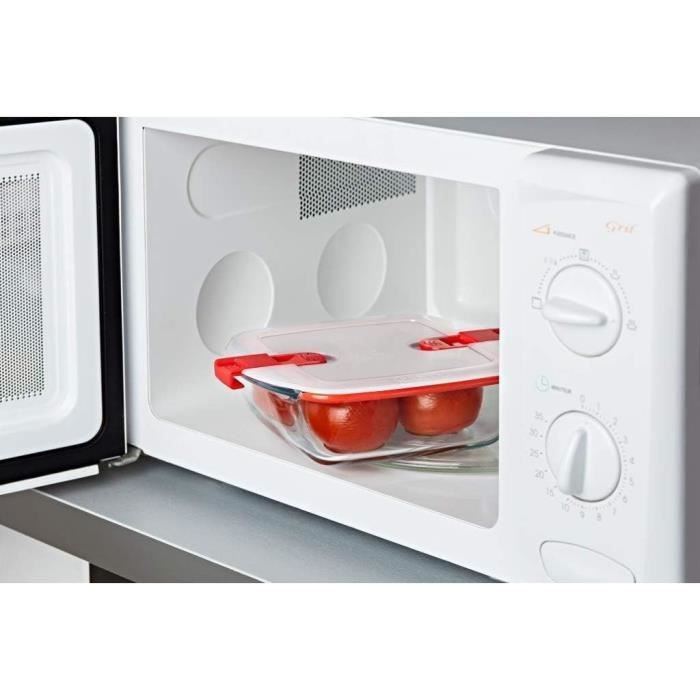 PYREX - COOK & HEAT - Square glass box with lid 25 * 22 cm