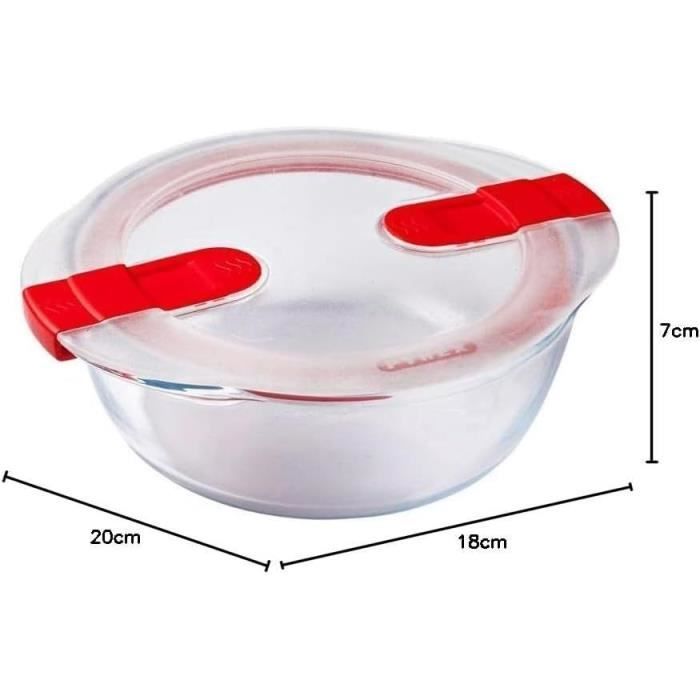 PYREX - COOK & HEAT - Round glass box with lid 20 * 18 cm