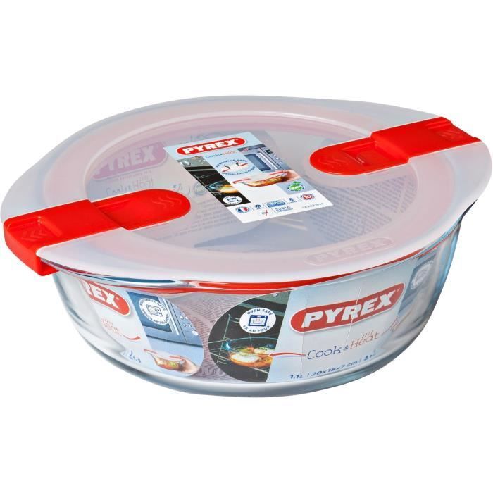 PYREX - COOK & HEAT - Round glass box with lid 20 * 18 cm