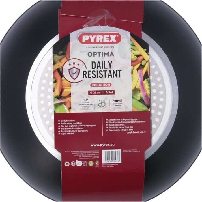 Wok - PYREX - 1455021 - Forged aluminum - Non-stick - 28 cm - PFAS-free