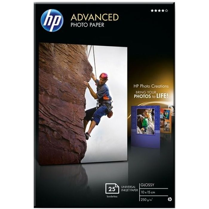 HP 25-sheet photo paper 10x15 250g