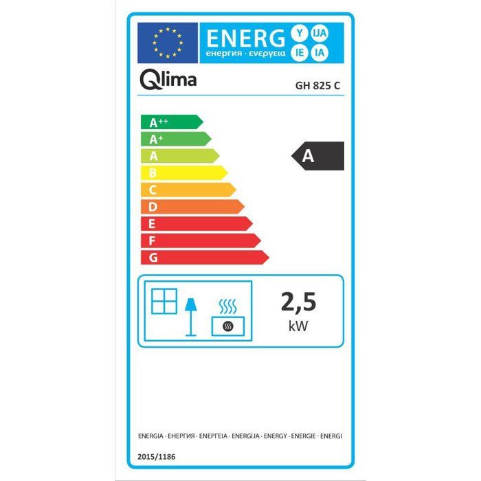 Gas Heater - Qlima - GH 825 C - 1,300 W to 2,500 W - Catalytic gas - Piezo ignition - Up to 80 m³