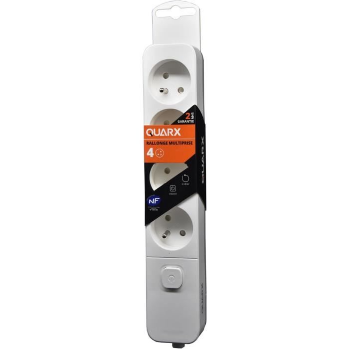 Power strip - QUARX - 4 sockets - With switch, 1.5m cable