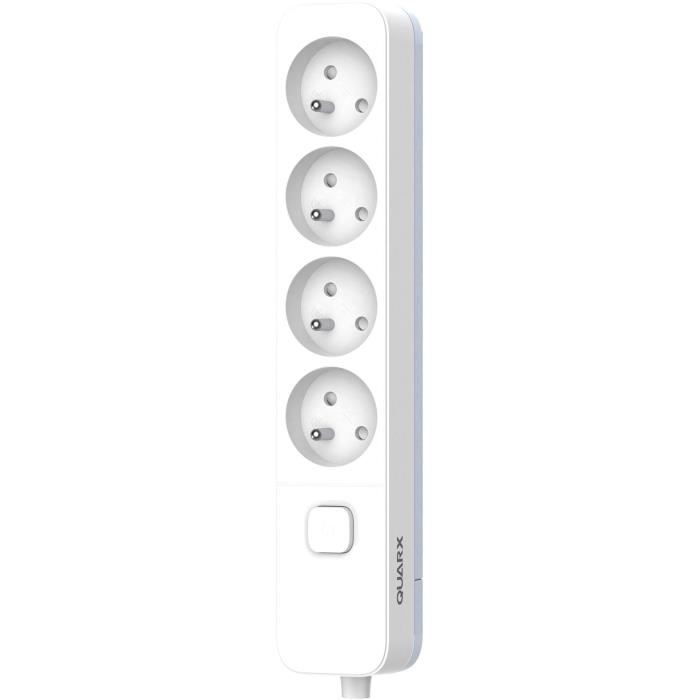 Power strip - QUARX - 4 sockets - With switch, 1.5m cable