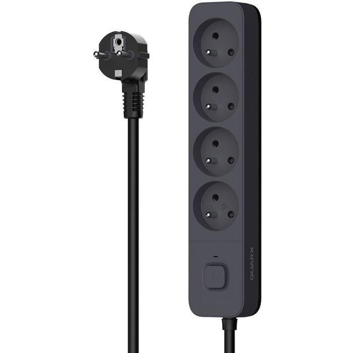 Power strip - QUARX - 4 sockets - With 3 USB ports, 1.5m cable