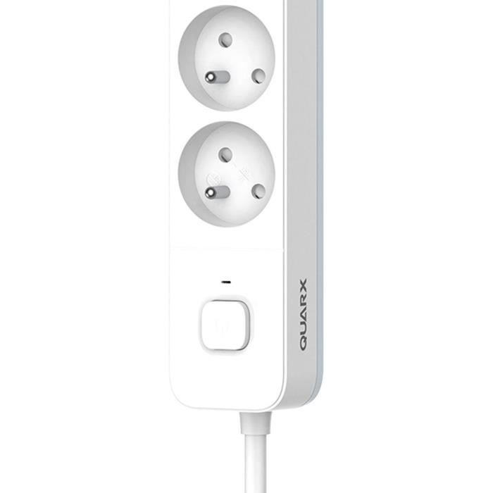 Power strip - QUARX - 5 sockets - With 3m cable, child protection