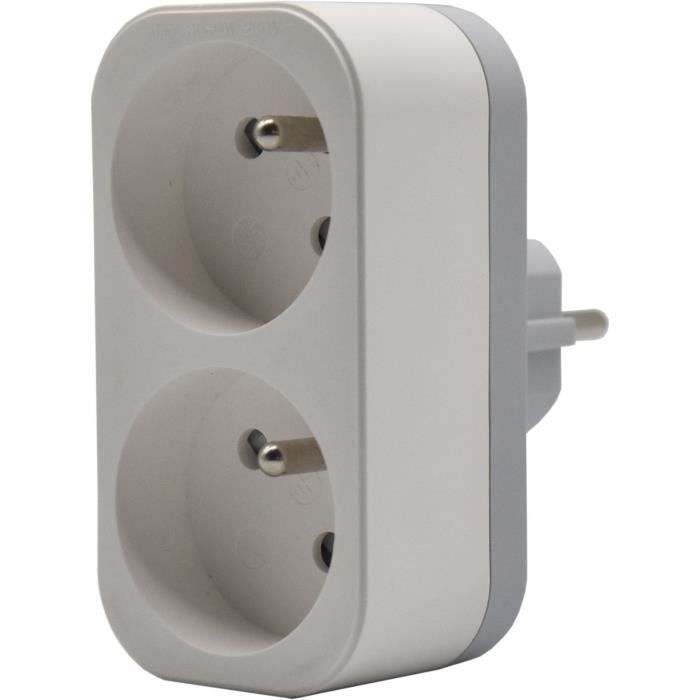 Biplite - QUARX - 2P 16A - White and light gray, NF compliant