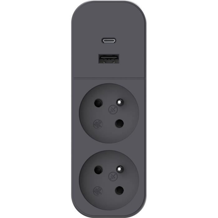 Biplite - QUARX - 2P 16A - With USB-A and USB-C, NF compliant