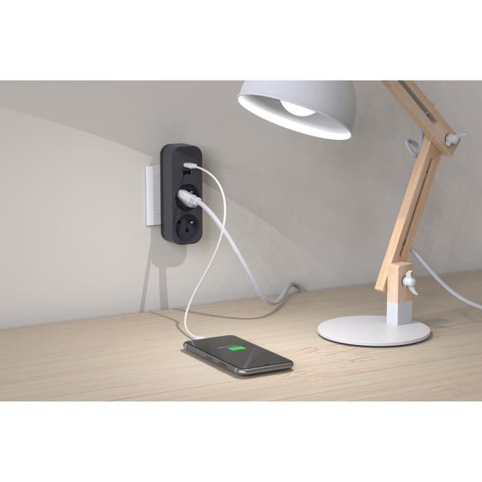 Biplite - QUARX - 2P 16A - With USB-A and USB-C, NF compliant