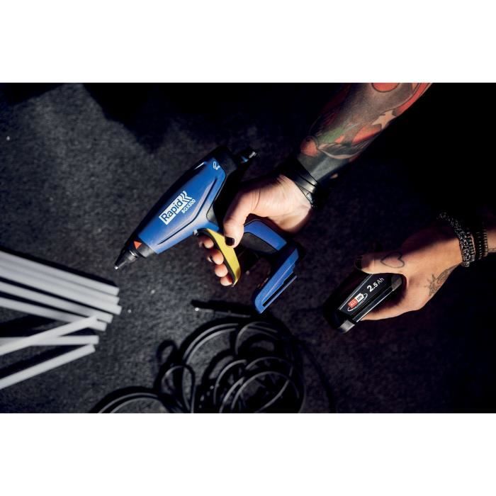 18V 900g/h battery-powered glue gun - RAPID - BGX500 - Case + 2.5Ah battery + charger