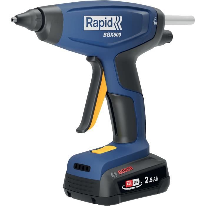 18V 900g/h battery-powered glue gun - RAPID - BGX500 - Case + 2.5Ah battery + charger