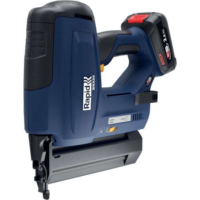 18V battery nailer for 8/20-50mm - RAPID - BNX50 - Case + 2.5Ah battery + charger