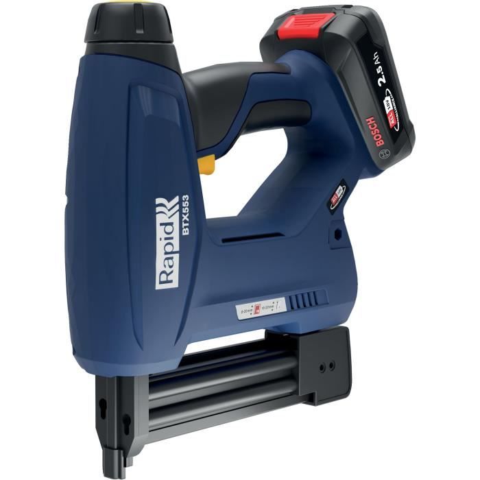 18V battery stapler for 53/8-20mm - 8/15-20mm - RAPID - BTX553 - Case + 2.5Ah battery + charger