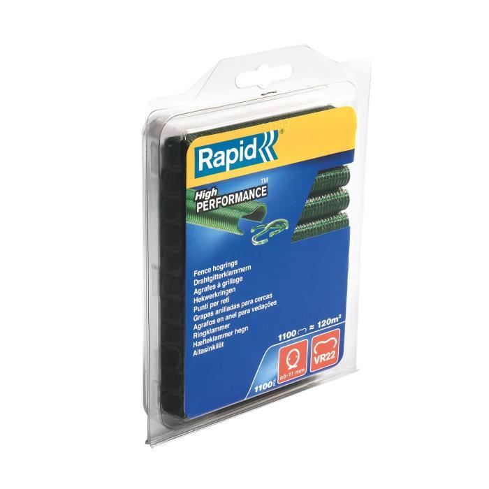 VR22 Rapid Agraf Wire Mesh Clip - Green Laminated - 1100 Staples