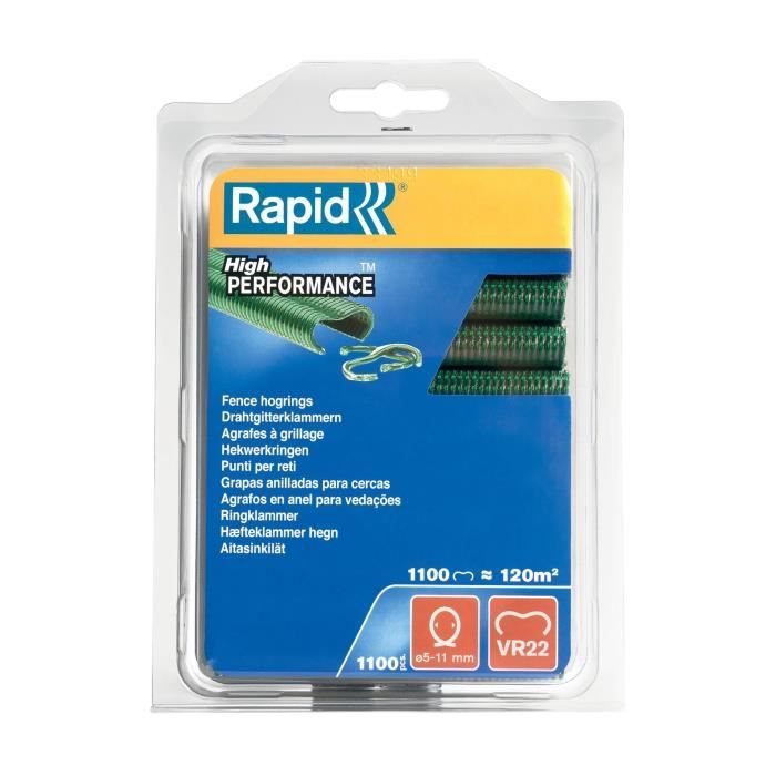 VR22 Rapid Agraf Wire Mesh Clip - Green Laminated - 1100 Staples