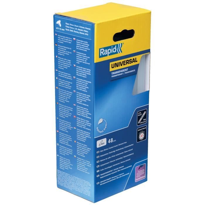 Glue - RAPID - 12mm x 48 sticks - Transparent - High flow - Setting time 15 sec