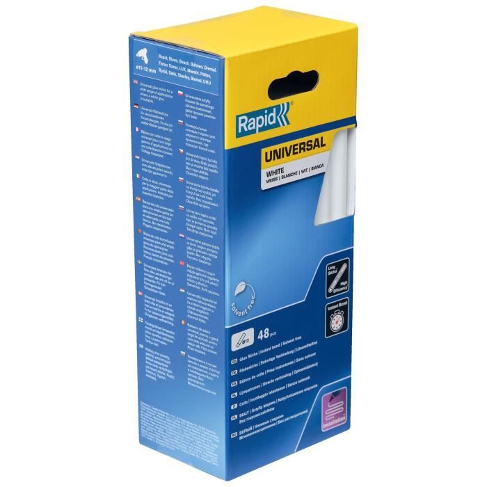 Glue - RAPID - Ø12mm - 48 sticks - White - High flow - Setting time 15 sec
