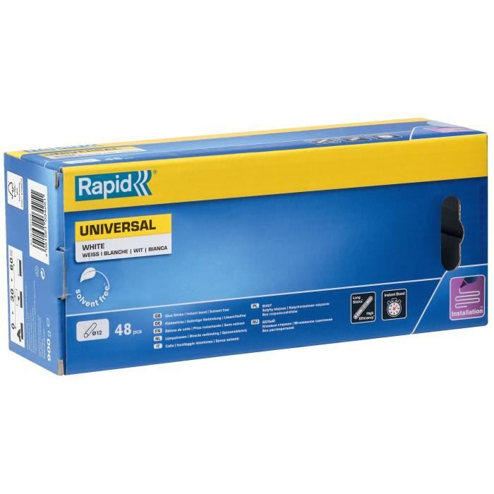 Glue - RAPID - Ø12mm - 48 sticks - White - High flow - Setting time 15 sec