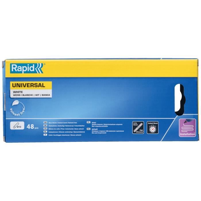 Glue - RAPID - Ø12mm - 48 sticks - White - High flow - Setting time 15 sec