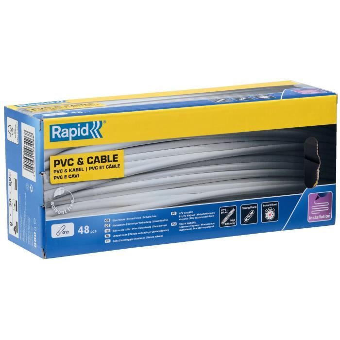Glue sticks - Rapid - 12 mm - 48 sticks - PVC - Resin - Interior