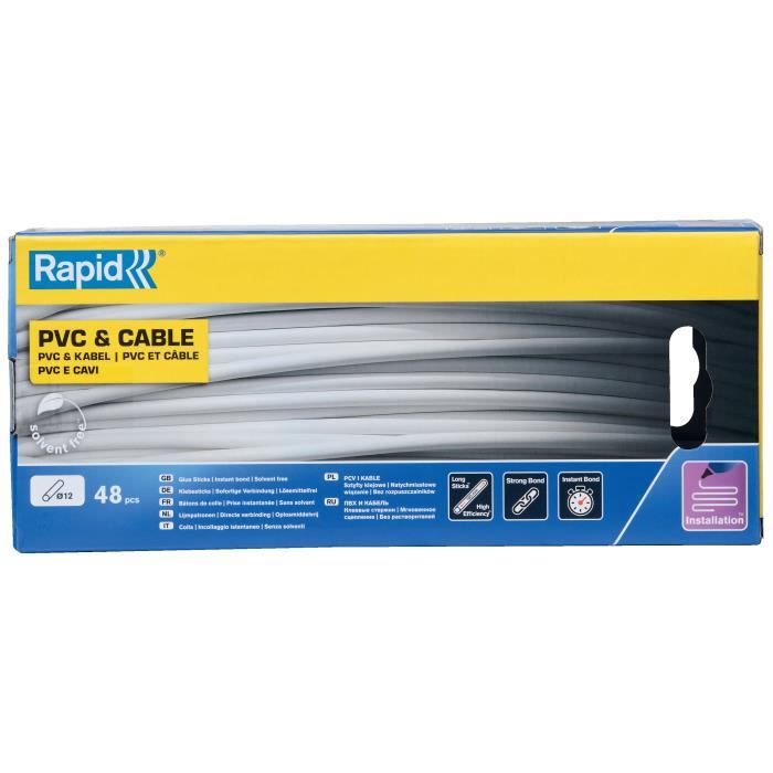 Glue sticks - Rapid - 12 mm - 48 sticks - PVC - Resin - Interior