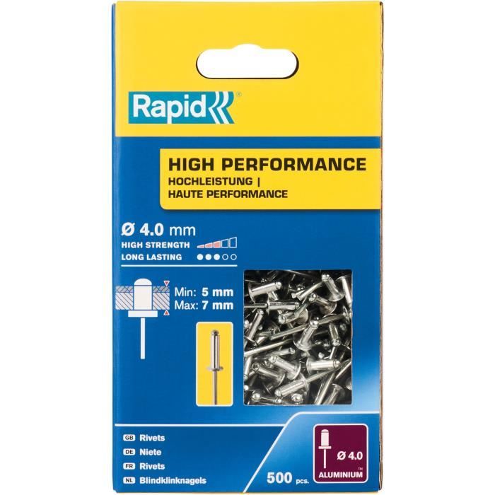 RAPID - Rivets - 4 x 10mm Alu ALU - Box of 500