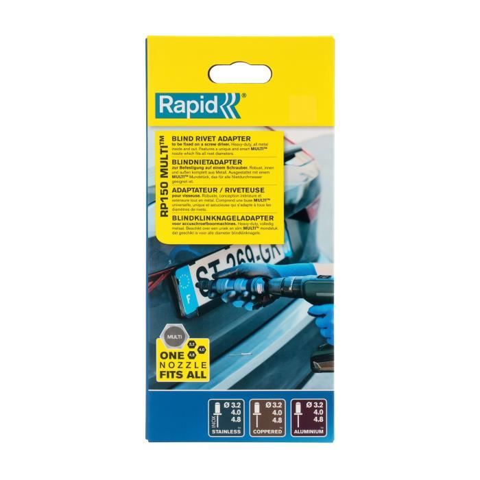 Rivet adapter - RAPID - RP150 MULTI - Aluminum and stainless steel for screwdriver - Box