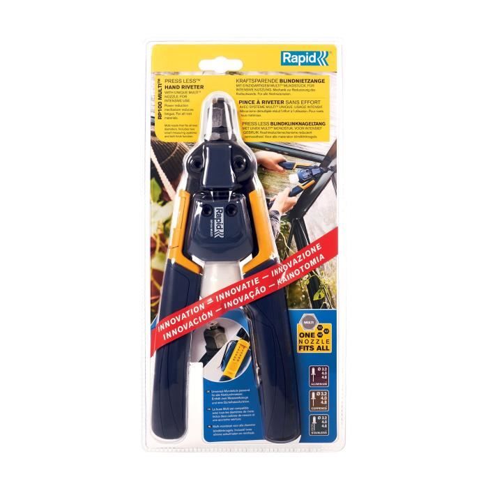 Riveting pliers - RAPID - RP100 MULTI - Aluminum and stainless steel - Blister pack