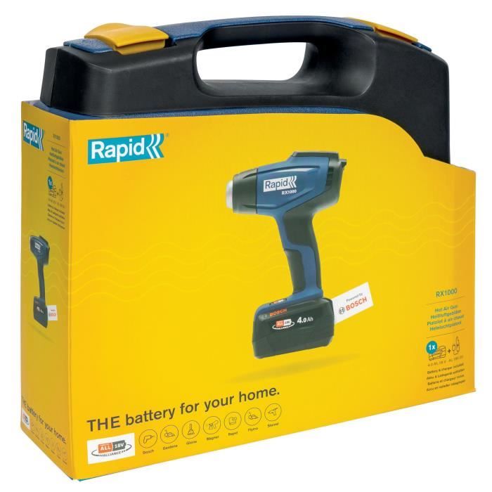 18V battery-powered hot air gun - RAPID - RX1000 - Case + 4.0Ah battery + charger