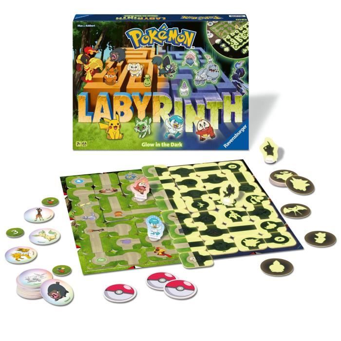 Pokémon Maze, Classic Board Game, Glow in the Dark, For Children and Families, Ages 7 and Up, 22705, Ravensburger