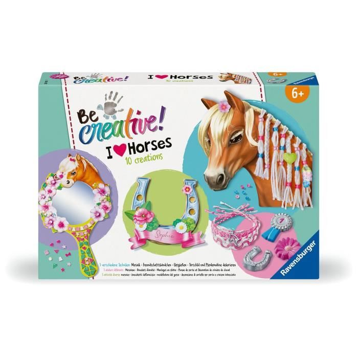 Ravensburger-Be Creative ChevalMulti-activity kit Horses10 creationsRelaxation and creative activityFrom 7 years old238751