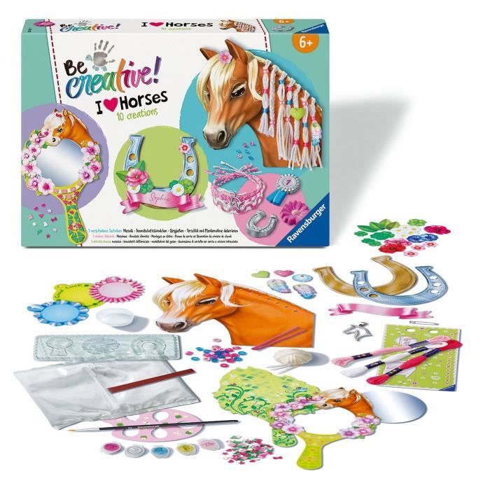 Ravensburger-Be Creative ChevalMulti-activity kit Horses10 creationsRelaxation and creative activityFrom 7 years old238751