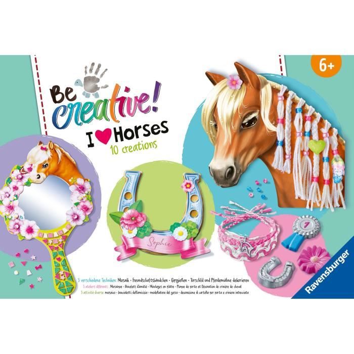 Ravensburger-Be Creative ChevalMulti-activity kit Horses10 creationsRelaxation and creative activityFrom 7 years old238751