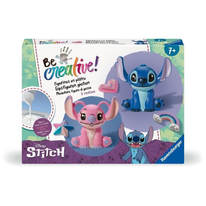Be Creative Figurines Stitch, 5 objects to make in plaster, Relaxing and creative activity, From 7 years old, 23877, Ravensburger