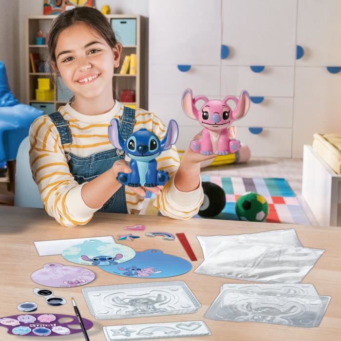 Be Creative Figurines Stitch, 5 objects to make in plaster, Relaxing and creative activity, From 7 years old, 23877, Ravensburger