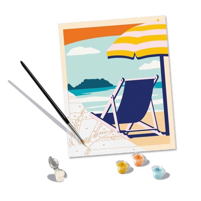 CreArt 24x30 cm Relax at the Beach, Adult, Paint by Numbers, 23897, Ravensburger