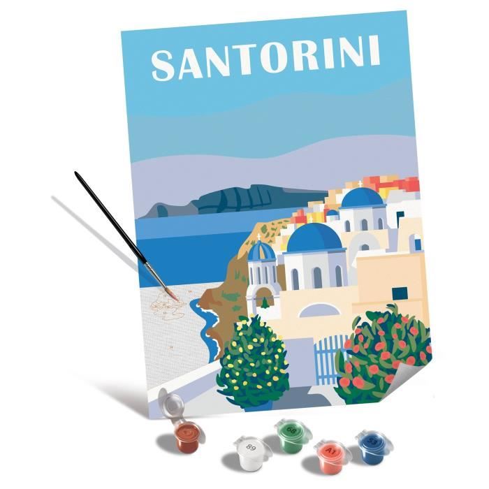 RavensburgerCreArt Canvas 30x40 cmSantoriniPaint by numbersAdultRelaxation and creative activityFrom 12 years old23906