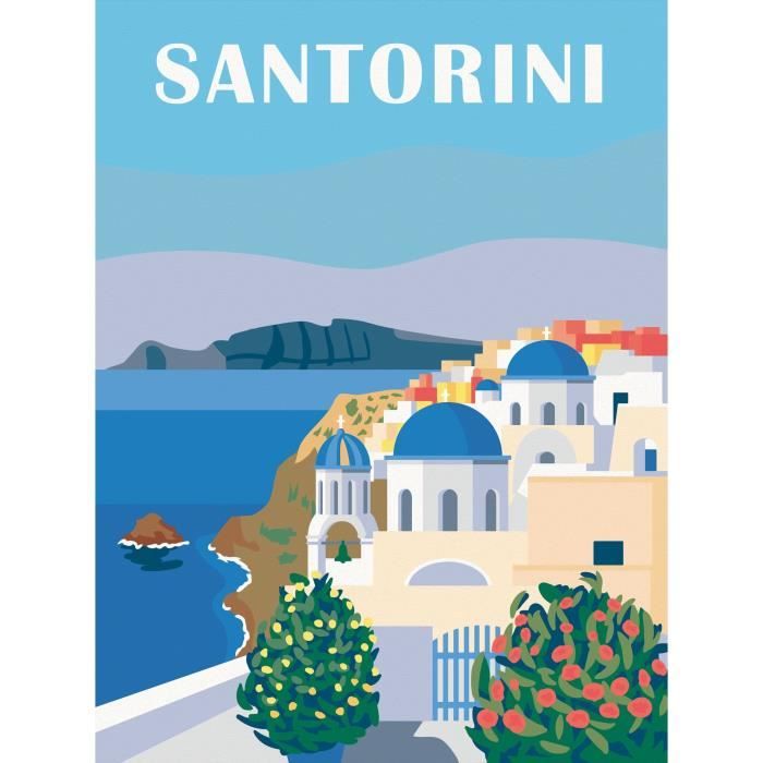 RavensburgerCreArt Canvas 30x40 cmSantoriniPaint by numbersAdultRelaxation and creative activityFrom 12 years old23906