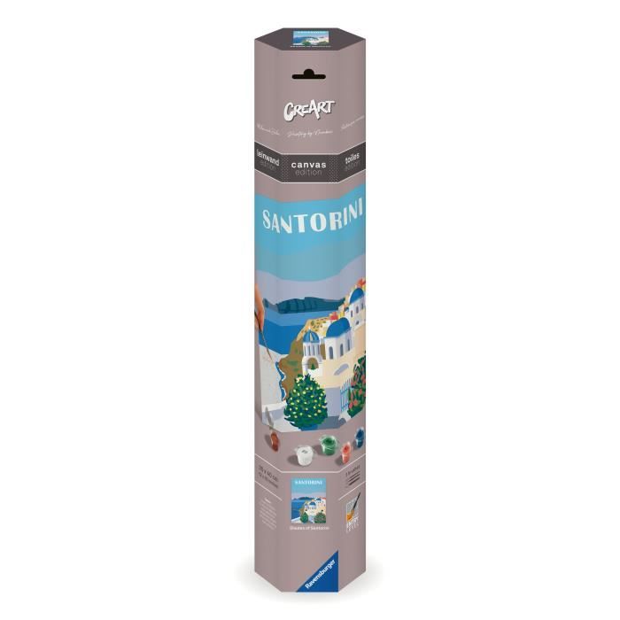 RavensburgerCreArt Canvas 30x40 cmSantoriniPaint by numbersAdultRelaxation and creative activityFrom 12 years old23906