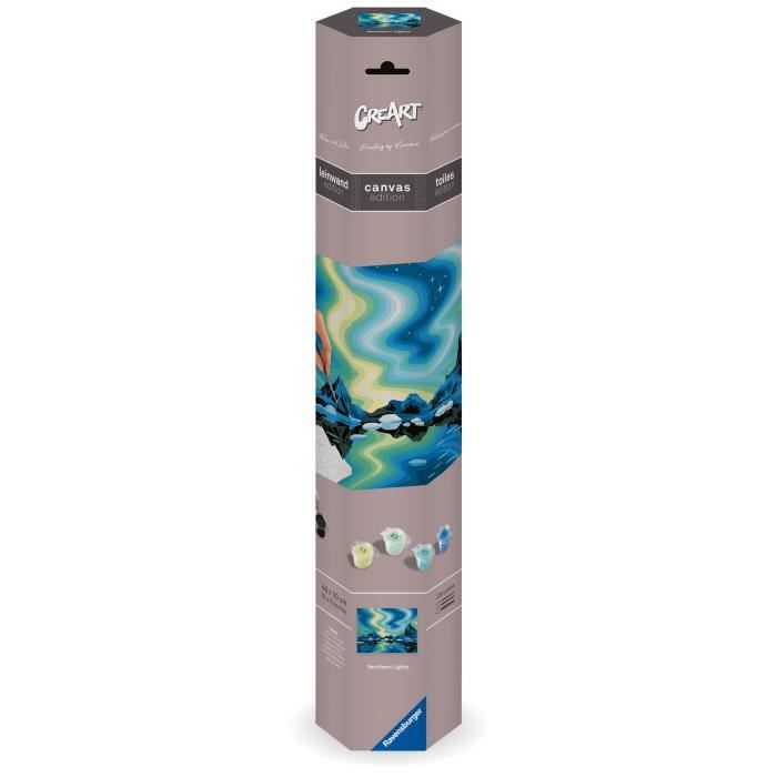 RavensburgerCreArt Canvas 30x40 cmNorthern LightsPaint by numbersAdultRelaxation and creative activityFrom 14 years old23907