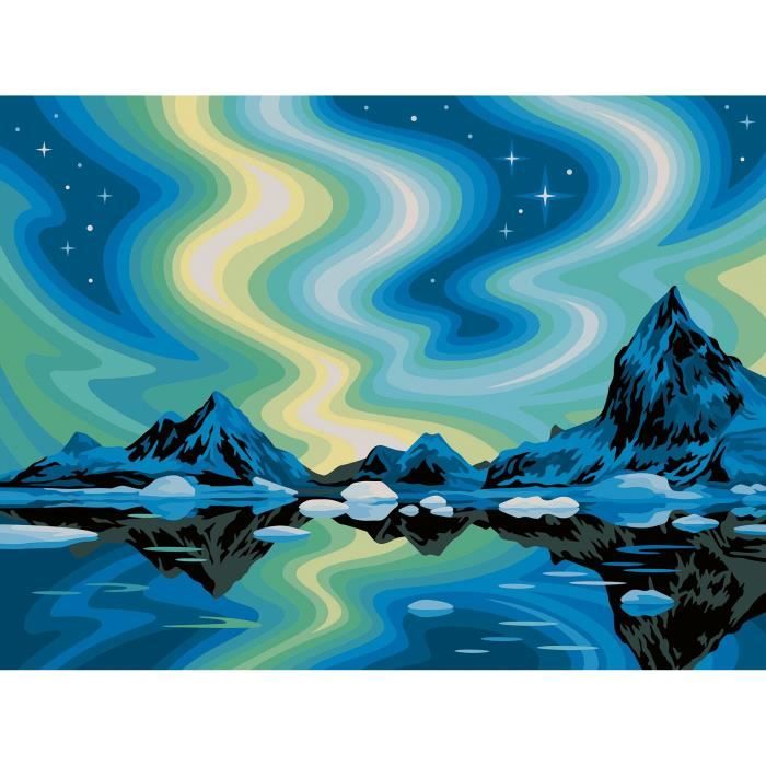 RavensburgerCreArt Canvas 30x40 cmNorthern LightsPaint by numbersAdultRelaxation and creative activityFrom 14 years old23907
