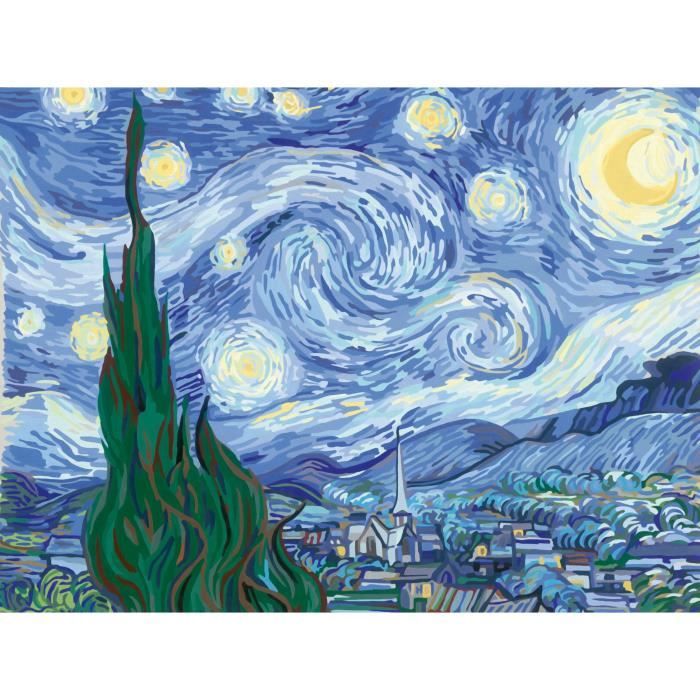 RavensburgerCreArt Canvases 30x40 cmVan Gogh/The Starry NightPainting by numbersAdult-Relaxation and creative activityFrom 14 years old23915
