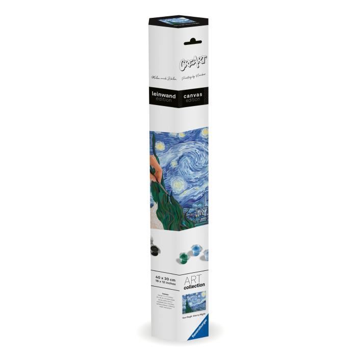 RavensburgerCreArt Canvases 30x40 cmVan Gogh/The Starry NightPainting by numbersAdult-Relaxation and creative activityFrom 14 years old23915