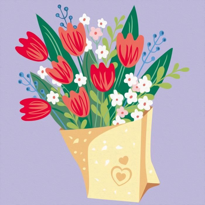 CreArt 20x20 cm Bouquet of Tulips, Creative Leisure, Adult, Paint by Numbers, 25518, Ravensburger