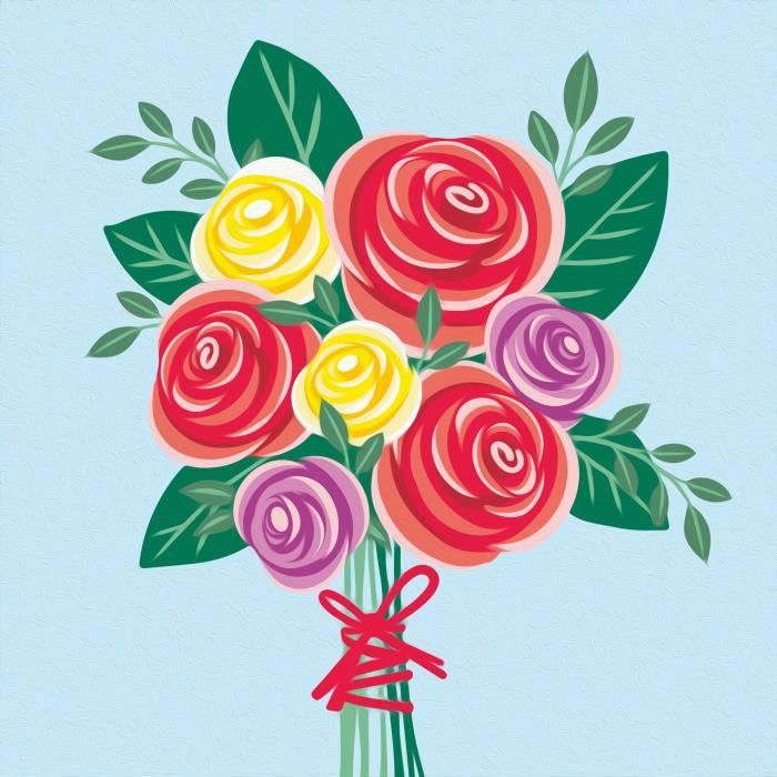 CreArt 20x20 cm Bouquet of roses, Creative leisure, Adult, Paint by numbers, 25520, Ravensburger