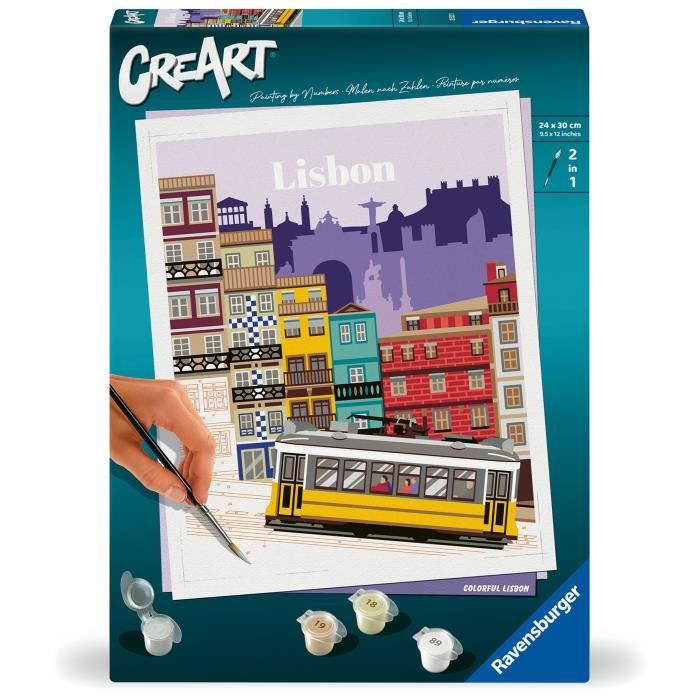 CreArt 24x30 cm Lisbon, Relaxing and creative activity, 25522, Ravensburger